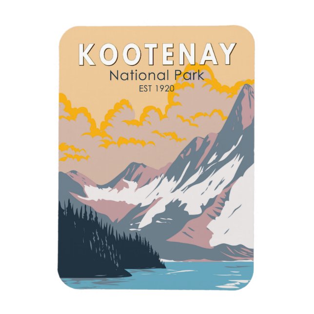 Kootenay Nationalpark Kanada Reisen Kunst Vintag Magnet (Vertikal)