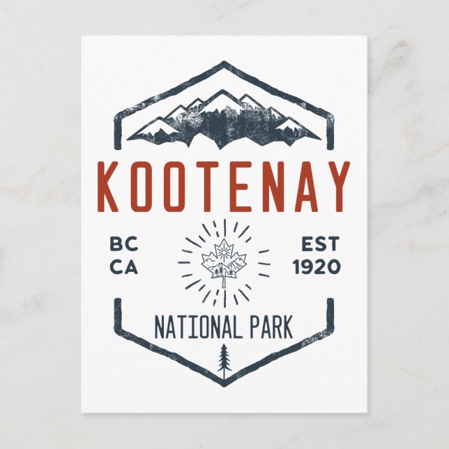 Kootenay Nationalpark Kanada Vintag erschüttert Postkarte (Vorderseite)