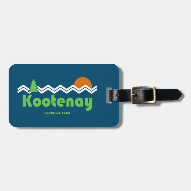 Kootenay Nationalpark Retro Gepäckanhänger (Vorderseite horizontal)
