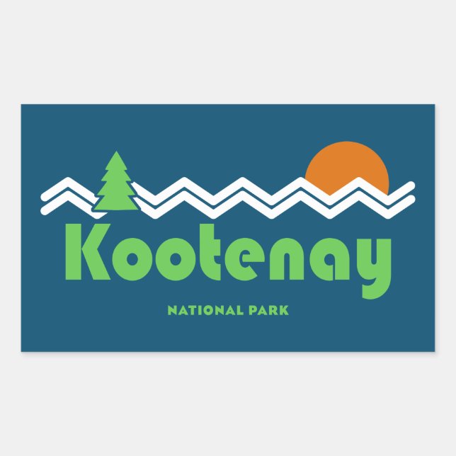 Kootenay Nationalpark Retro Rechteckiger Aufkleber (Vorderseite)