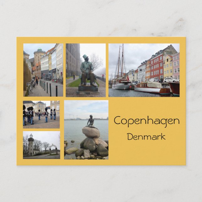 Kopenhagen Collage 2 Postkarte (Vorderseite)