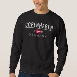 Kopenhagen Dänemark 1167 Weißer Text Sweatshirt