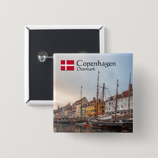 Kopenhagen Dänemark Button (Vorne & Hinten)