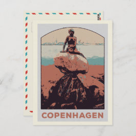 Kopenhagen Dänemark, die kleine Meerjungstatue Pos Postkarte