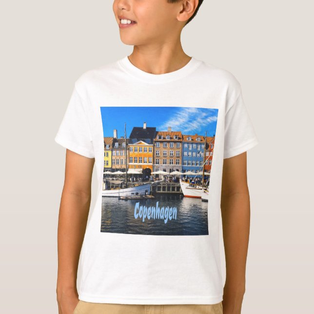 Kopenhagen Dänemark Hauptstadt Canal Zuhause Nyhav T-Shirt (Vorderseite)