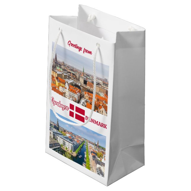 Kopenhagen Dänemark Kleine Geschenktüte (Rückseite Schrägansicht)