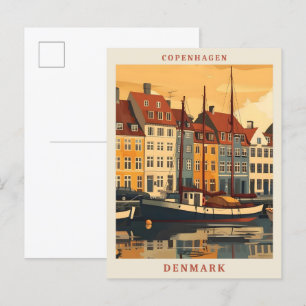 Kopenhagen Dänemark Kunst Elegant Vintage Reise Postkarte