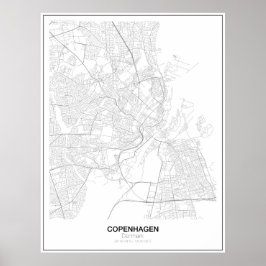 Kopenhagen, Dänemark Minimalistisch Map Poster (St