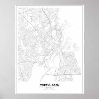 Kopenhagen, Dänemark Minimalistisch Map Poster (St