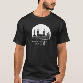 Kopenhagen Dänemark Minimalistische Skyline T-Shirt