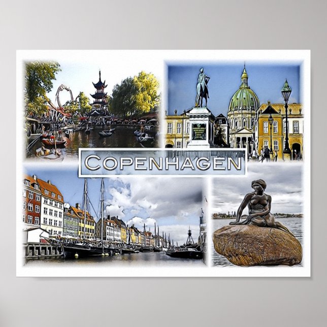 Kopenhagen - Dänemark - Mosaik - Poster (Vorne)