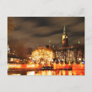 Kopenhagen, Dänemark nachts Postkarte