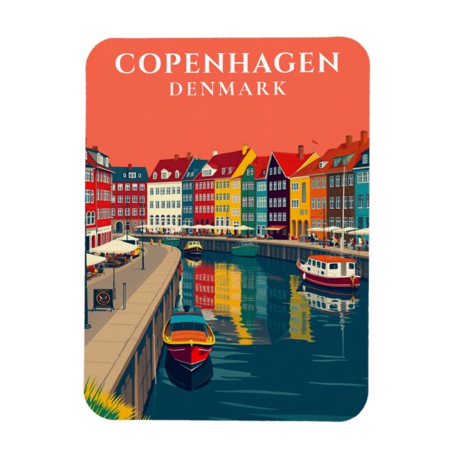 Kopenhagen Dänemark Nyhaval Canal Europe Travel Magnet (Vertikal)