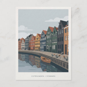Kopenhagen Dänemark Reise Design mit Kanal Postkarte