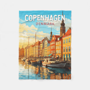 Kopenhagen Dänemark Reise Kunst Vintage Fleecedecke