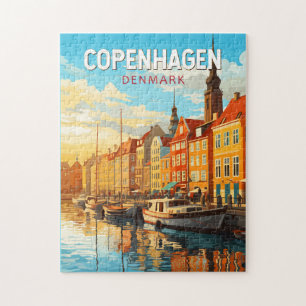 Kopenhagen Dänemark Reise Kunst Vintage Puzzle