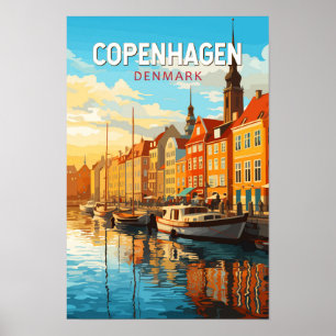 Kopenhagen Dänemark Reisekunst Vintag Poster