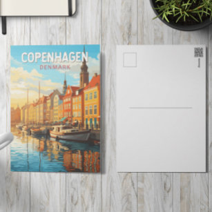 Kopenhagen Dänemark Reisekunst Vintag Postkarte