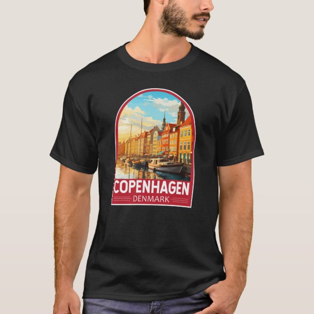 Kopenhagen Dänemark Reisekunst Vintag T-Shirt (Vorderseite)