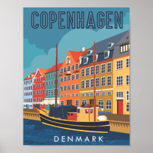 Kopenhagen Dänemark Reiseort Illustration Poster