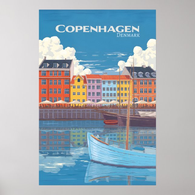Kopenhagen Dänemark Reiseplakat Poster (Vorne)