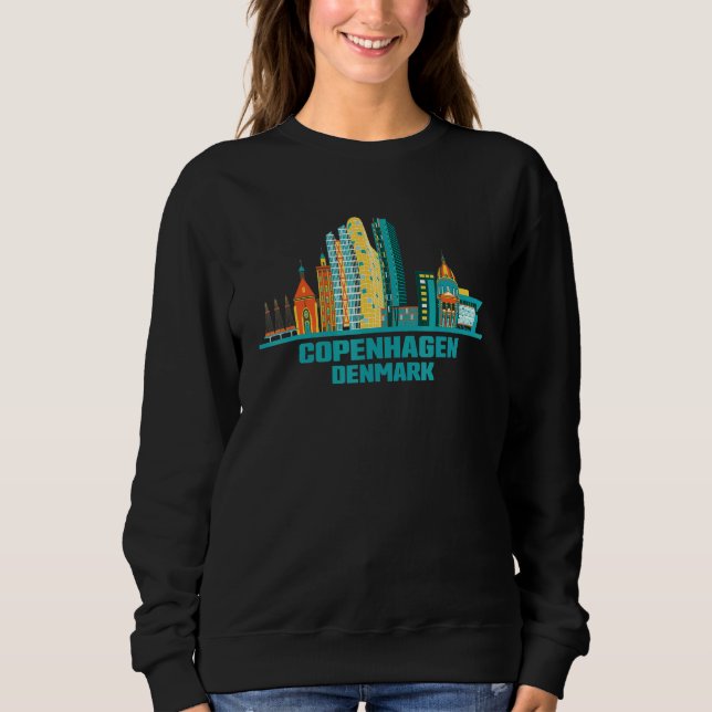 Kopenhagen Dänemark Skyline Dane Cityscape Danes D Sweatshirt (Vorderseite)