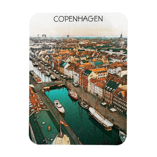 Kopenhagen - Dänemark Stadt Magnet (Vertikal)