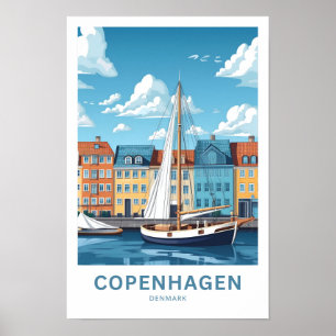 Kopenhagen Dänemark Travel Print Poster