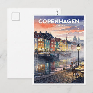 Kopenhagen Dänemark Vintage Reise Postkarte