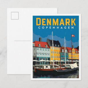 Kopenhagen Dänemark Vintage Reise  Postkarte