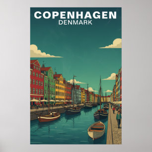 Kopenhagen Dänemark Wasserfront Kanal Reise Poster