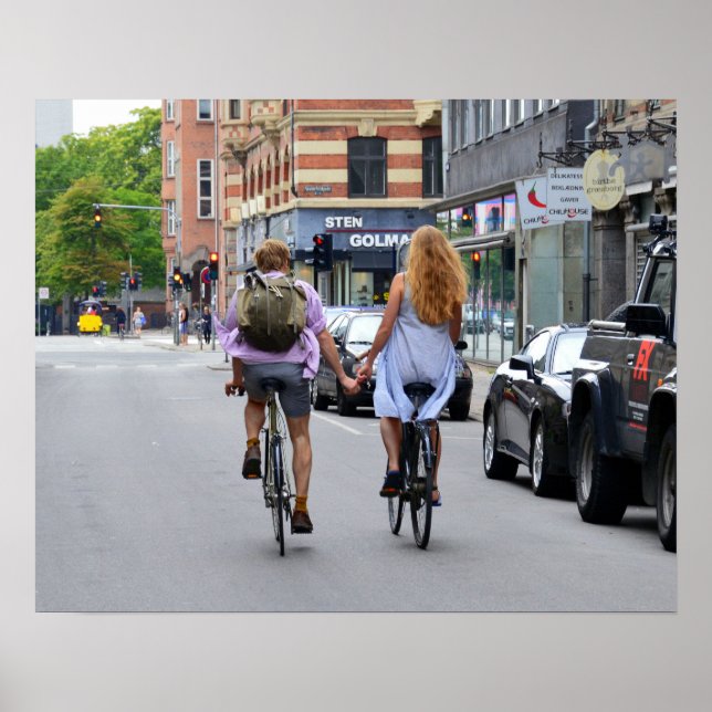 Kopenhagen: Fahrradliebhaber Poster (Vorne)