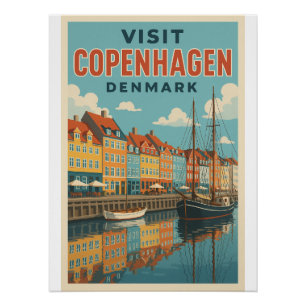 Kopenhagen, farbenfroh Nyhavn, Dänemark Poster