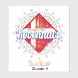 Kopenhagen Hauptstadt Dänemark Retro Segelschiff Aufkleber