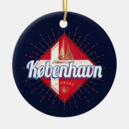 Kopenhagen Hauptstadt Dänemark Retro Segelschiff Keramik Ornament