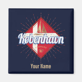 Kopenhagen Hauptstadt Dänemark Retro Segelschiff Magnet