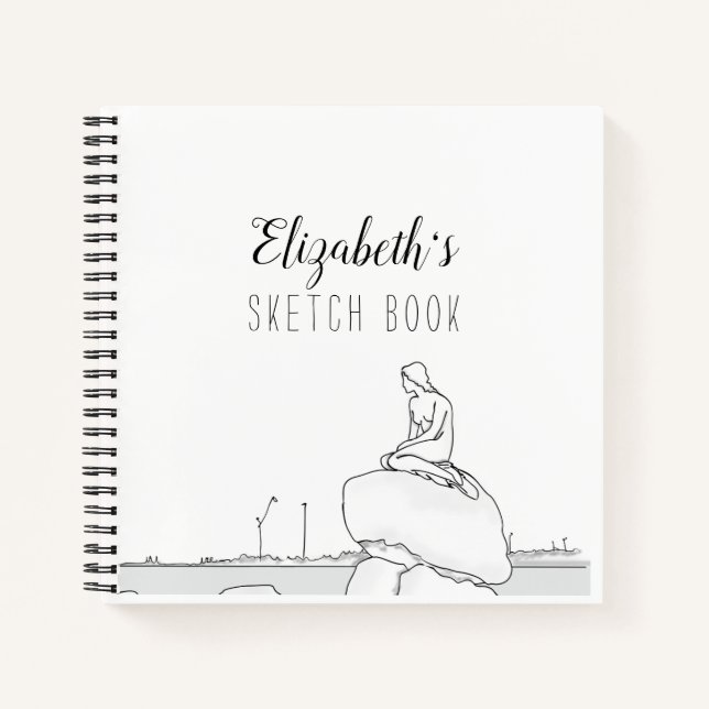 Kopenhagen Mermaid Sketch Book Notizbuch (Vorderseite)