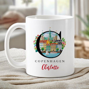Kopenhagen Monogramm Buchstabe C Personalisiertes Kaffeetasse