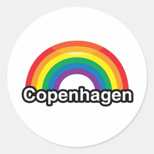 KOPENHAGEN PRIDE RAINBOW -.png Runder Aufkleber (Vorderseite)