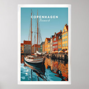 Kopenhagen Reiseplakat Druck Poster