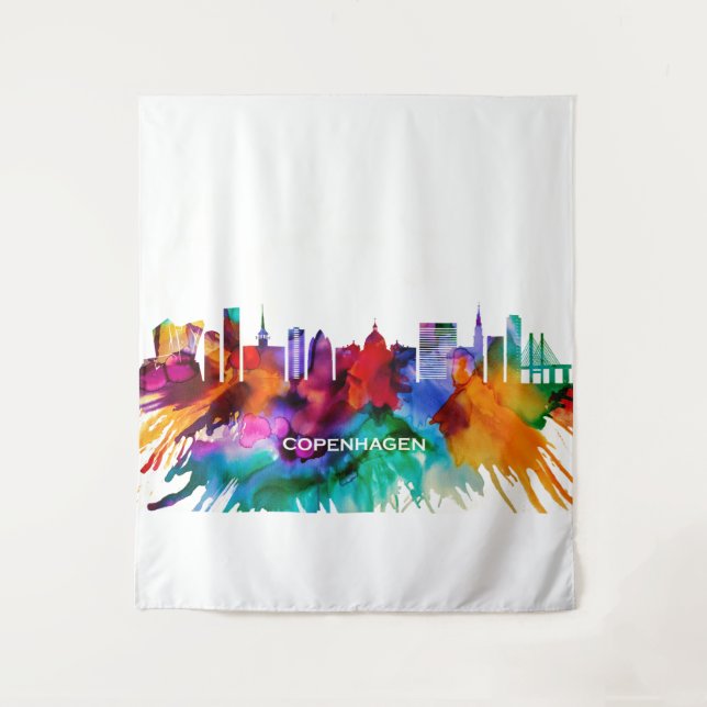 Kopenhagen Skyline Wandteppich (Vorderseite)