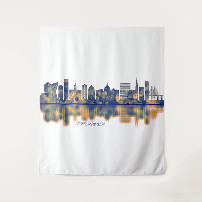 Kopenhagen Skyline Wandteppich (Vorderseite)