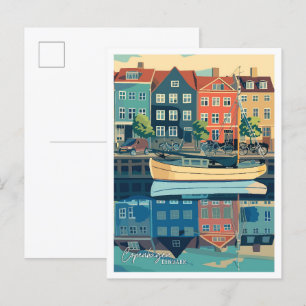 Kopenhagen Stadt Dänemark Vintage Reise Postkarte