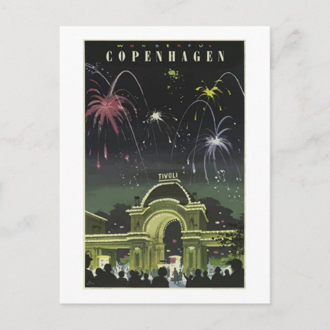 Kopenhagen Tivoli Vintag Postcard Postkarte (Vorderseite)