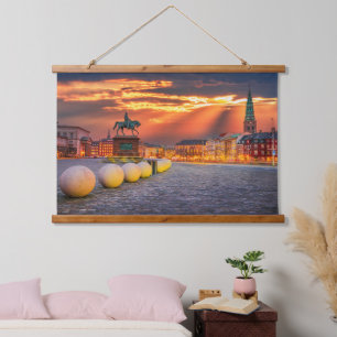 Kopenhagen Wandteppich Mit Holzrahmen