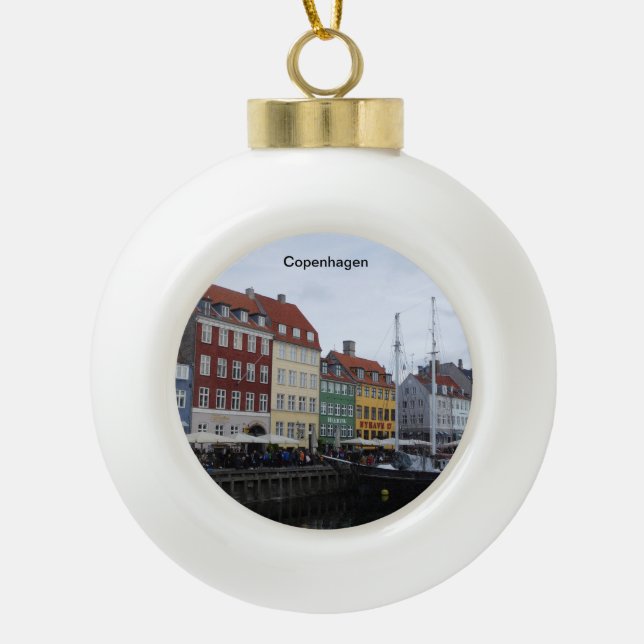 Kopenhagen-Weihnachtsbaum-Verzierung Keramik Kugel-Ornament (Vorderseite)