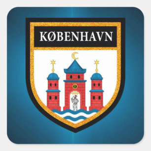 Kopenhagener Flagge Quadratischer Aufkleber