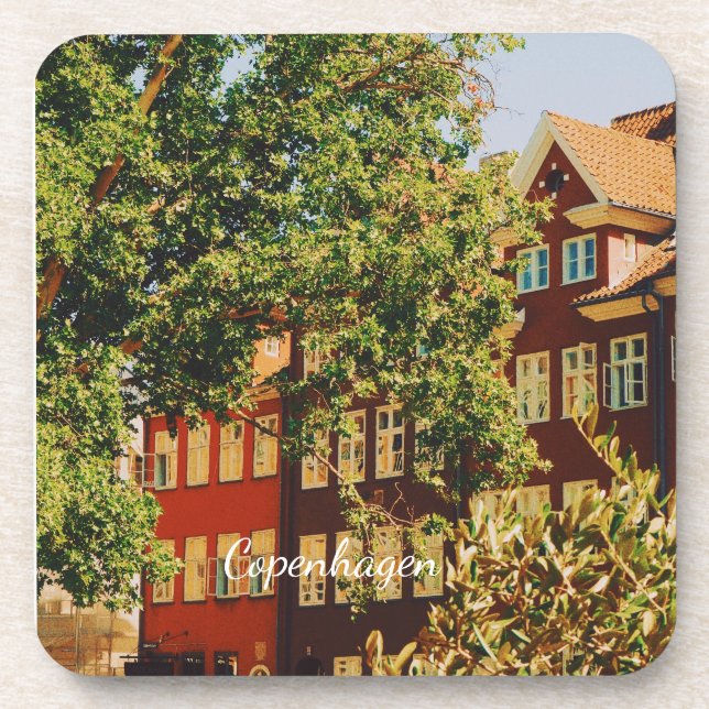 Kopenhagener Stadtbild - Dänemark Getränkeuntersetzer (Vorderseite)