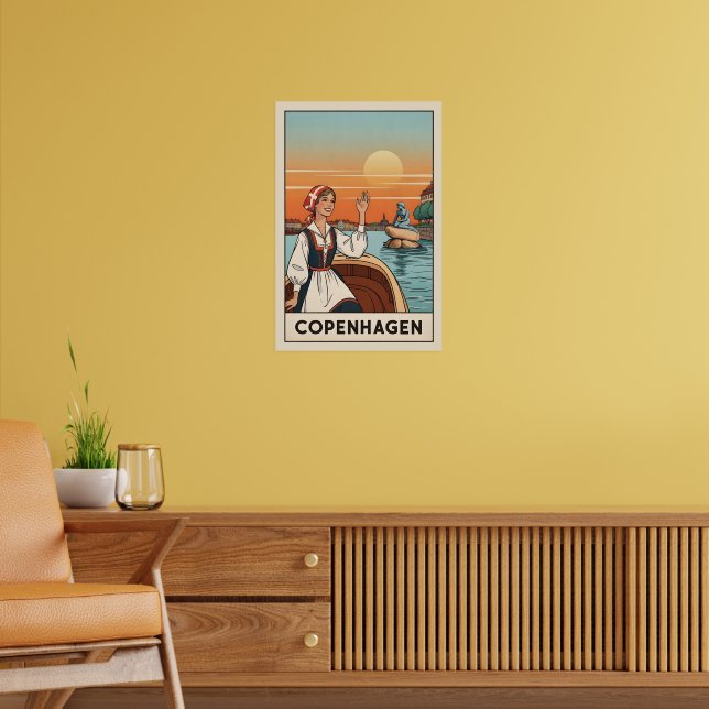 Kopenhagener Vintage-Reiseposter, Poster (Wohnzimmer 2)