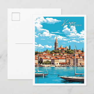 Koper Slowenien Vintage-Reiseillustration Postkarte
